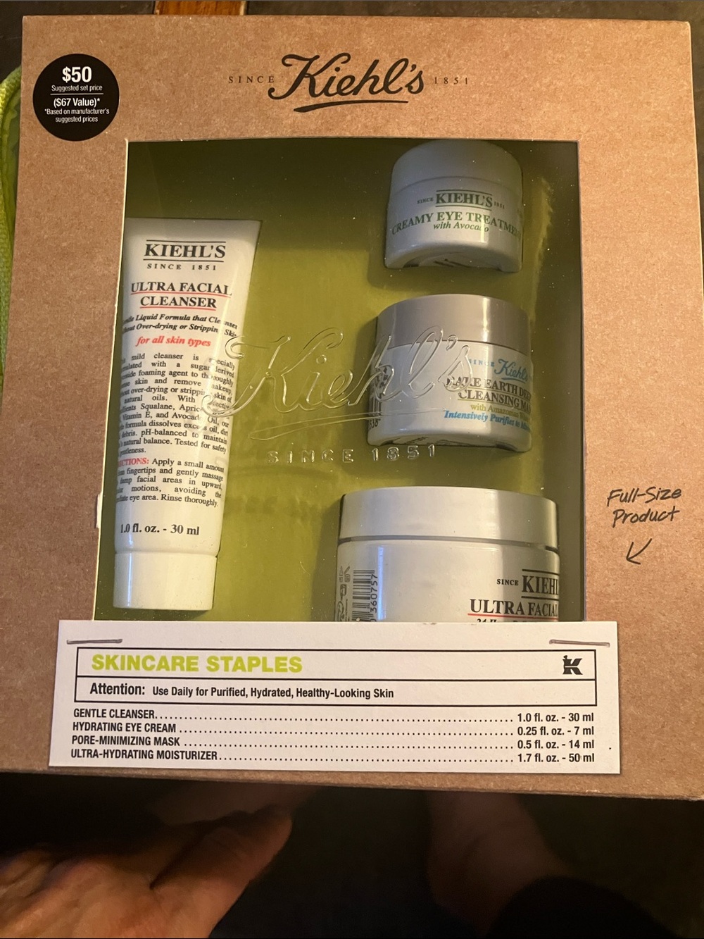 Natural Skincare Gift Set - Green Pouch